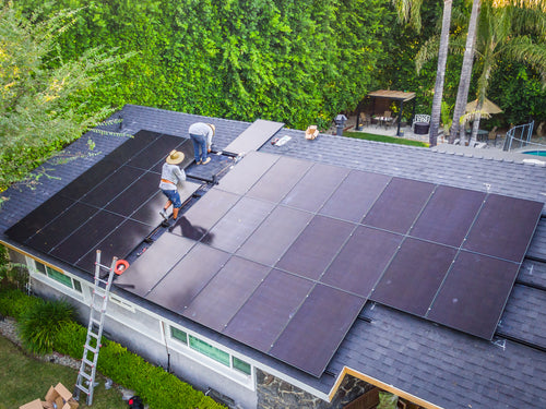 solar panel installation on roof